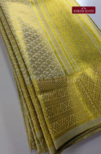 Premium Men's Wedding  Tissue Silk Dhoti Set - Gold 1