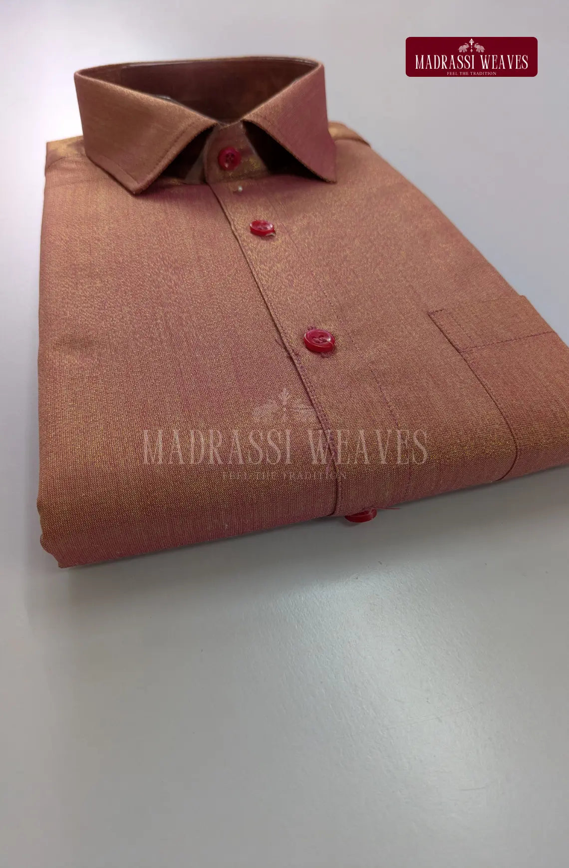 Premium Shiny Cotton Tissue Dhoti Set - Crimson Red
