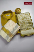 Premium Silk Couple Combo Set with Colour Zari - Jari Gold