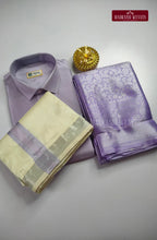 Premium Silk Couple Combo Set with Colour Zari - Lavender