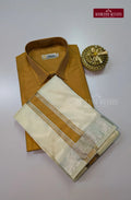 Premium Silk Dhoti Set with Colour Zari - Gajal Gold