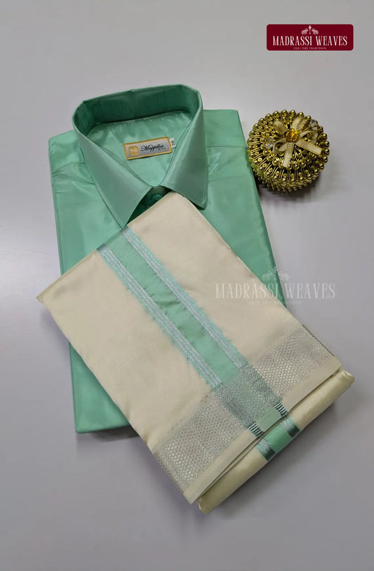 Premium Silk Dhoti Set with Colour Zari - Rexona