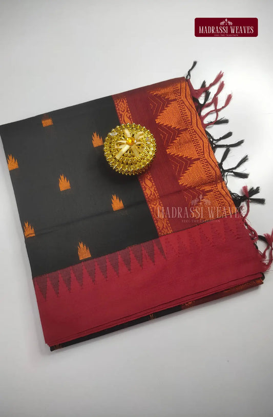 Premium kalyani Gadwal Cotton Sarees - Black