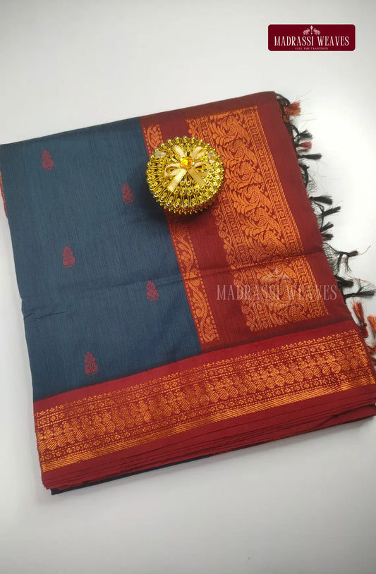 Premium kalyani Gadwal Cotton Sarees - Deep Grey