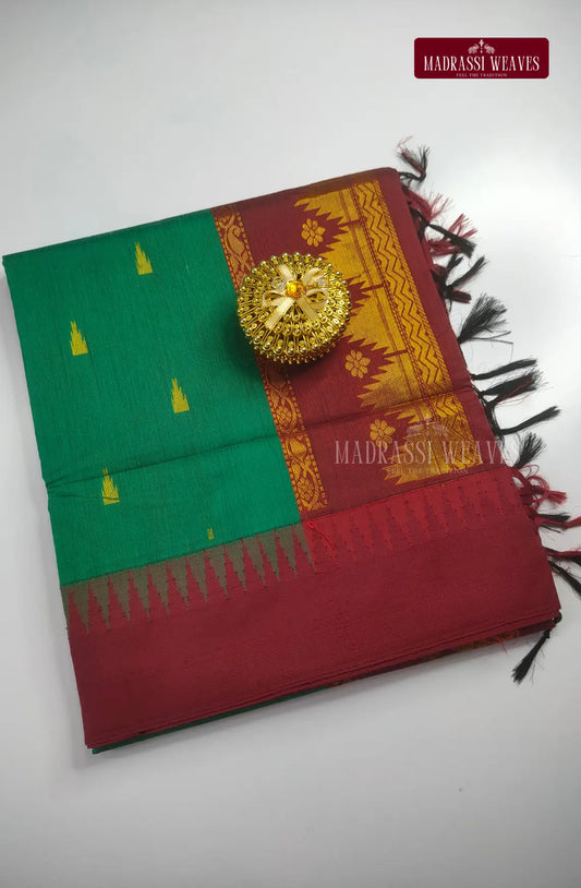 Premium kalyani Gadwal Cotton Sarees - Green