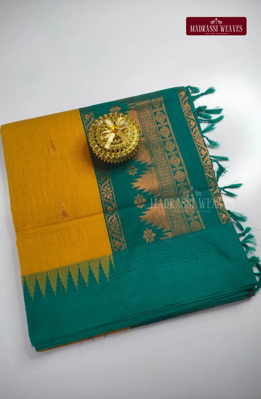 Premium kalyani Gadwal Cotton Sarees - Mango