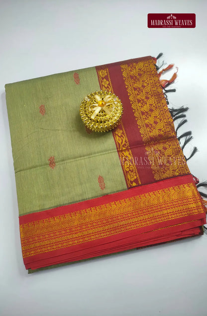 Premium kalyani Gadwal Cotton Sarees - Pista