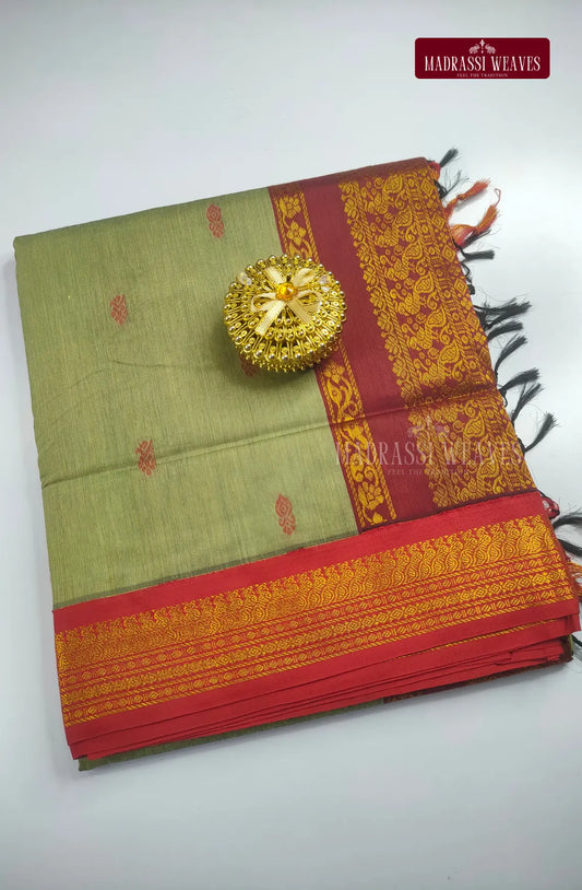 Premium kalyani Gadwal Cotton Sarees - Pista