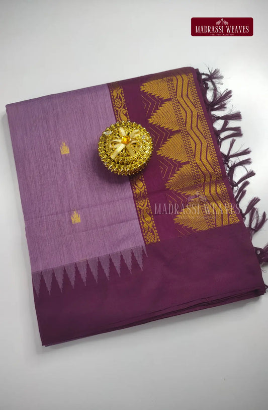 Premium kalyani Gadwal Cotton Sarees - Purple