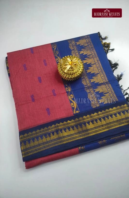 Premium kalyani Gadwal Cotton Sarees - Rani Pink