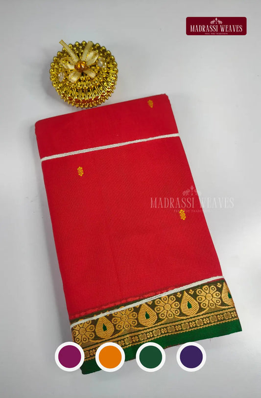 Pure Cotton Saree with Meena Border
