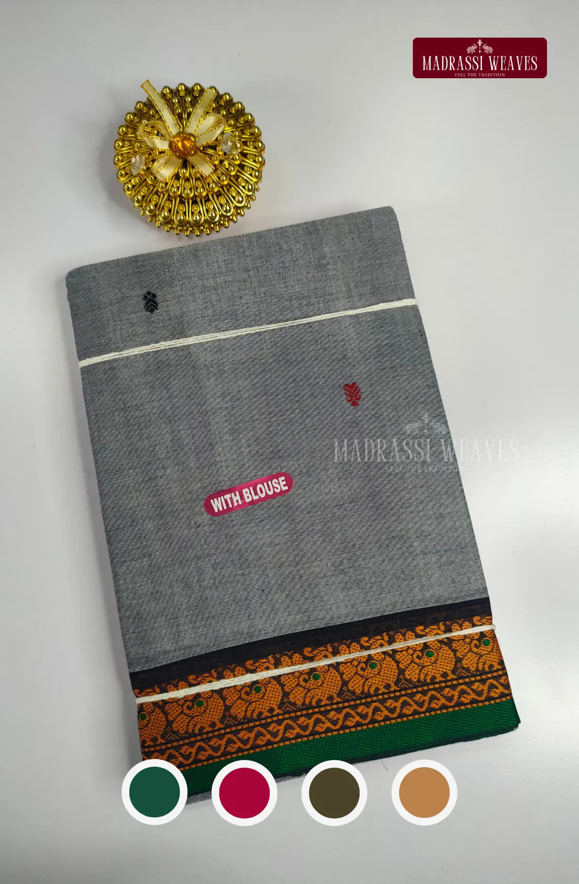 Pure Cotton Sarees with Yazhi Border