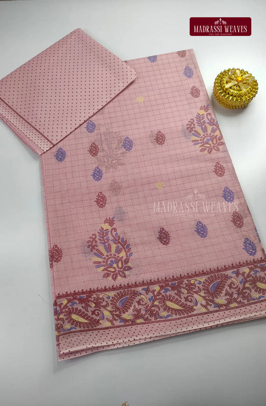 Pure Cotton With Trendy Print Saree - Purple