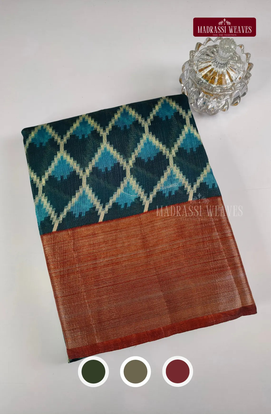 Rayon Cotton Blend Checked Saree