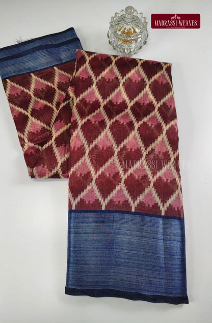 Rayon Cotton Blend Checked Saree