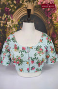 ReadyMade Floral With Lining Mixmatch Blouse - Greyish White