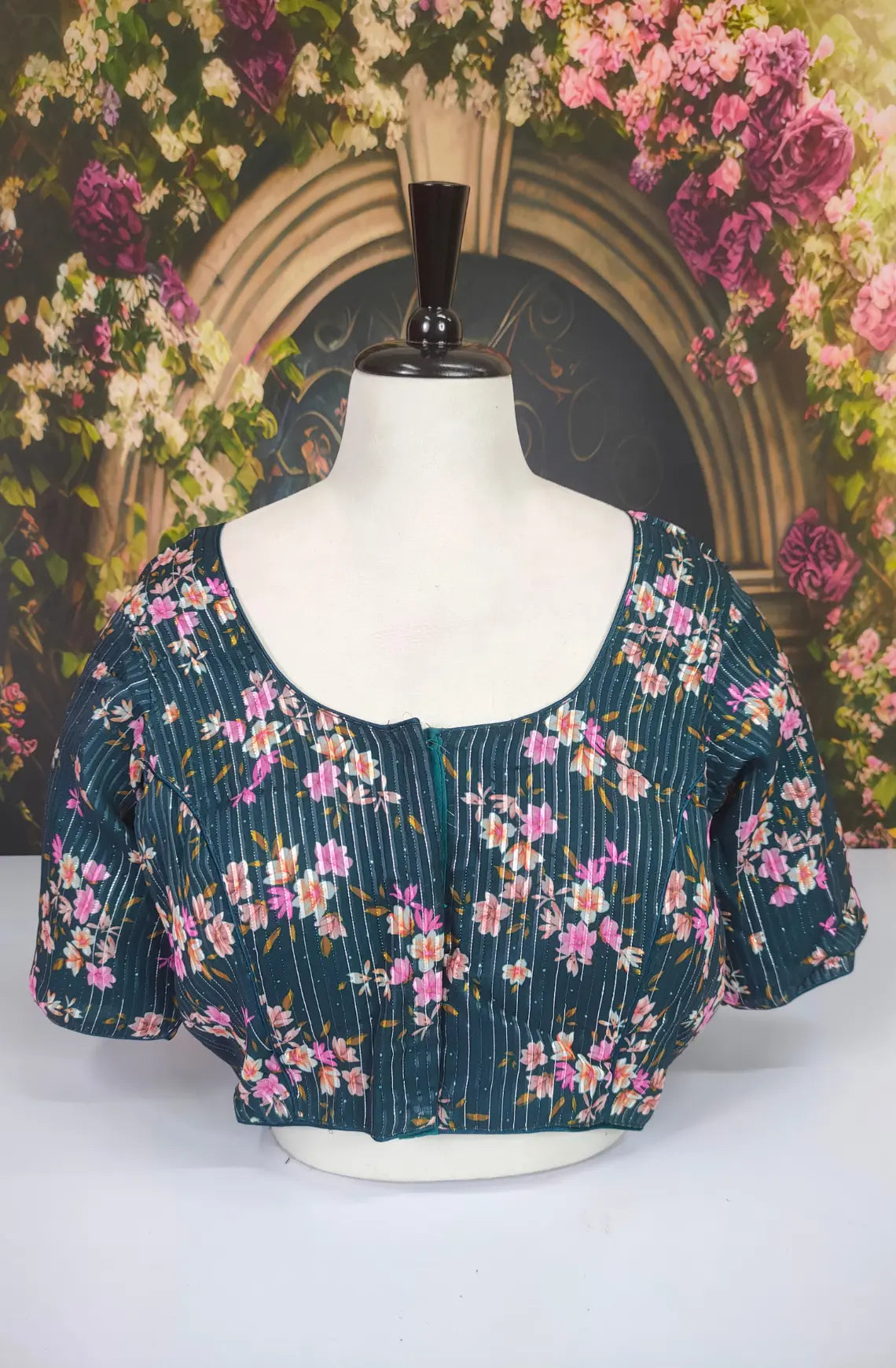 Readymade Floral With Lining Mixmatch Blouse - Navy Blue
