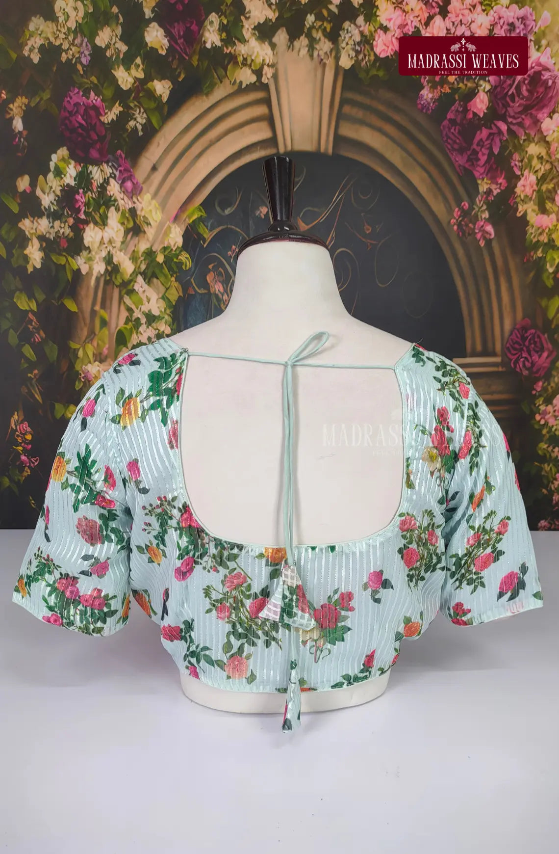 ReadyMade Floral With Lining Mixmatch Blouse - Greyish White