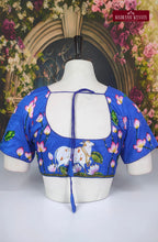 Readymade Adjustable Pichwai Art Blouse - Royal Blue