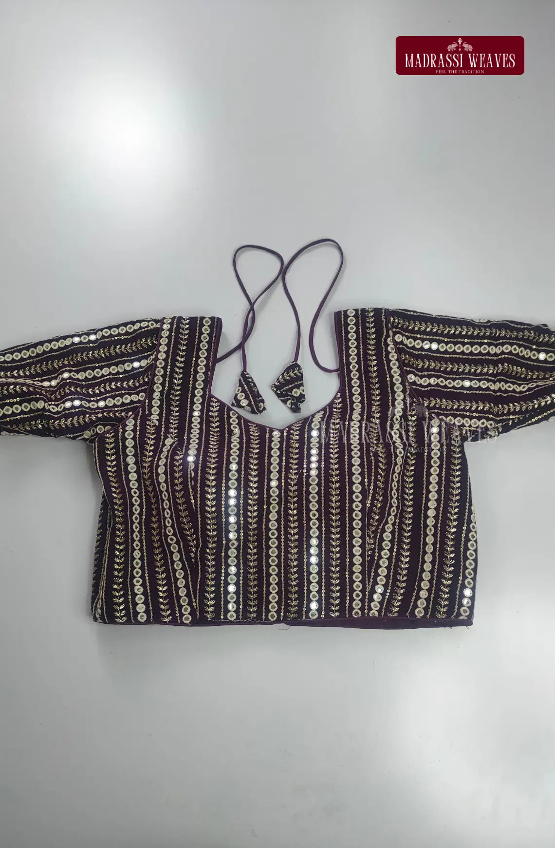 Readymade Adjustable Blouse with Sequins Work