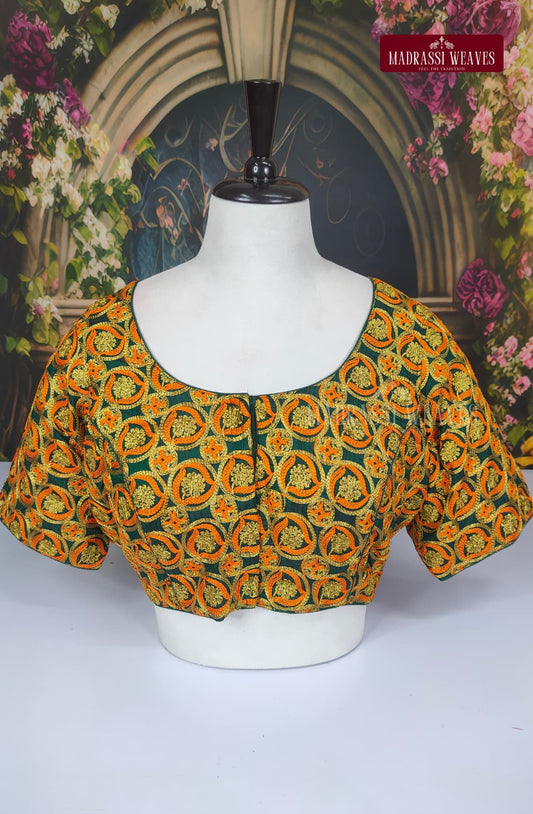 Readymade Adjustable Embroidered Blouse - Yellow