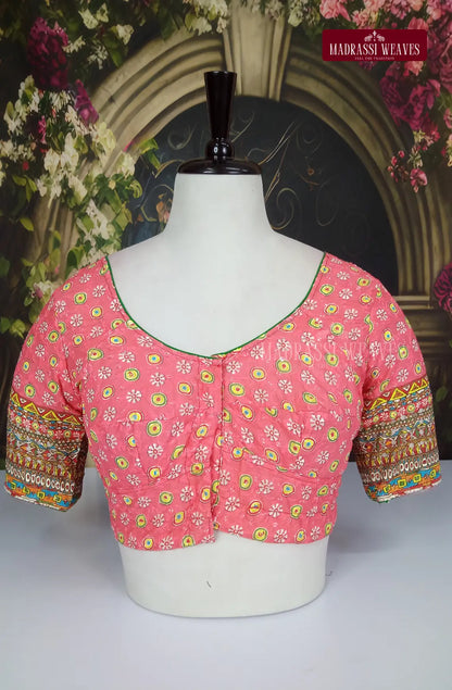 Readymade Adjustable Polka Printed Cotton Blouse