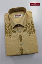 Luxury Aari Work Wedding Silk Dhoti Set (HandCrafted) -(DESPATCH TIME 15 DAYS)- Beige