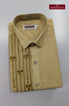 Luxury Aari Work Wedding Silk Dhoti Set (HandCrafted) -(DESPATCH TIME 15 DAYS) - Beige