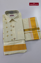 Luxury Aari Work Wedding Silk Dhoti Set (HandCrafted) -(DESPATCH TIME 15 DAYS) - Off White-6-5