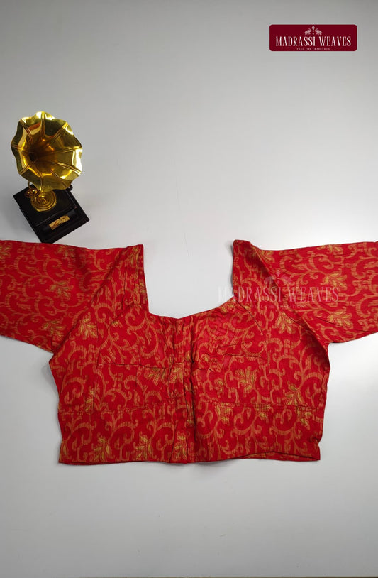 Scroll Printed Readymade Blouse - Maroon