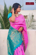 Indulge in timeless elegance with our Semi Kanji Silk Saree. The delicate pinkish lavender hue, accented with a shimmering Zari border and intricate butta design, makes it perfect for special occasions and weddings. Plus, the attached blouse material and easy online purchase option make it a must-have!