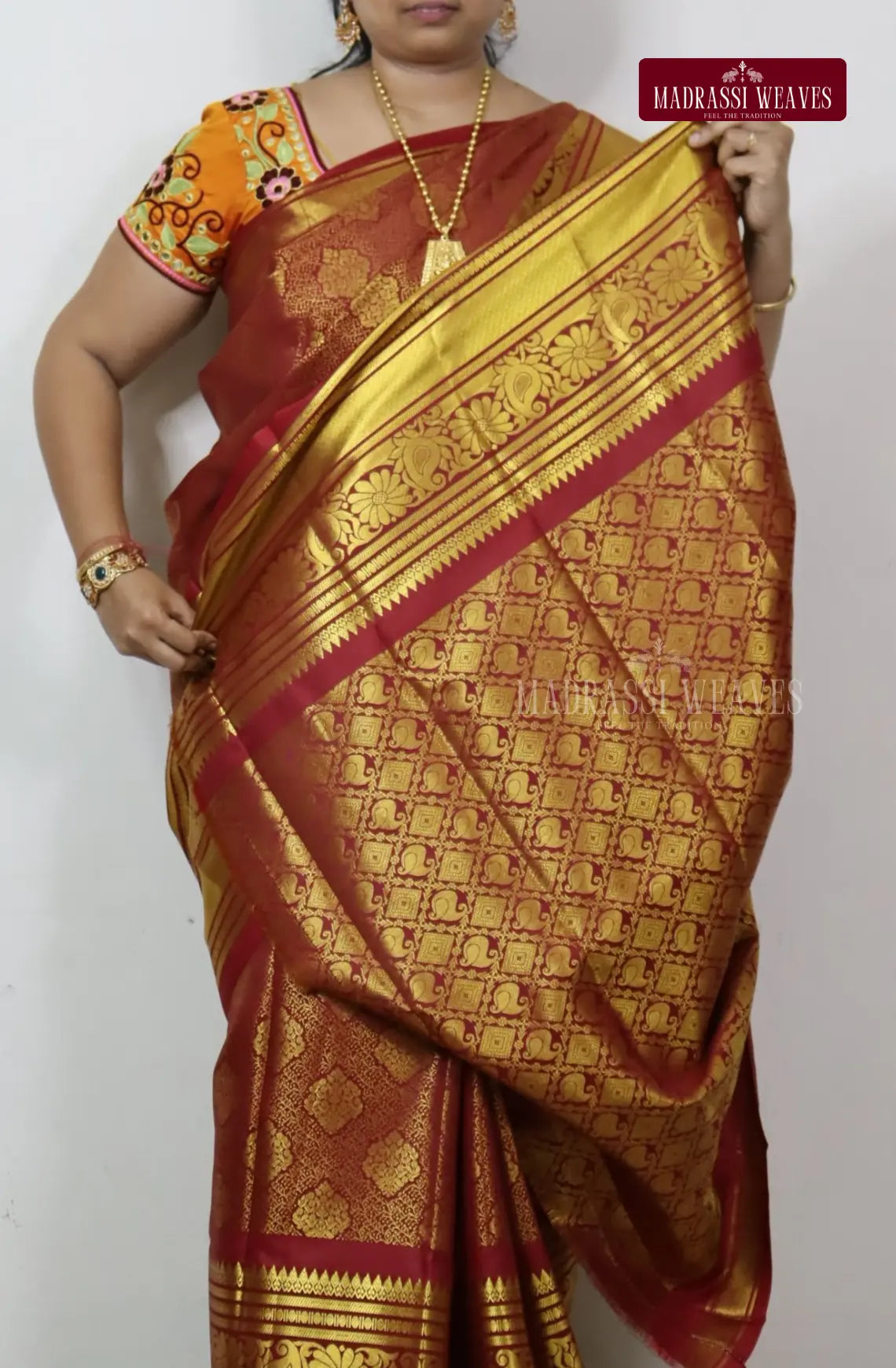 Semi Silk kanjeevaram Brocade Saree