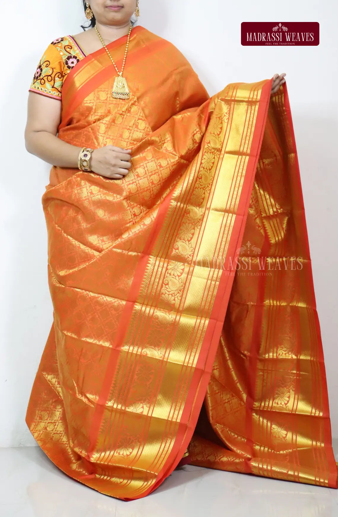 Semi Silk kanjeevaram Brocade Saree
