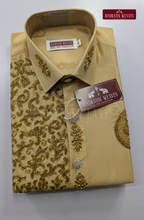 Aari Work Men's Shirt Only (Hand Crafted) - (DESPATCH TIME 15 DAYS)- Beige