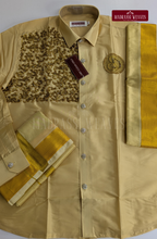 Luxury Aari Work Wedding Silk Dhoti Set (HandCrafted) -(DESPATCH TIME 15 DAYS)
