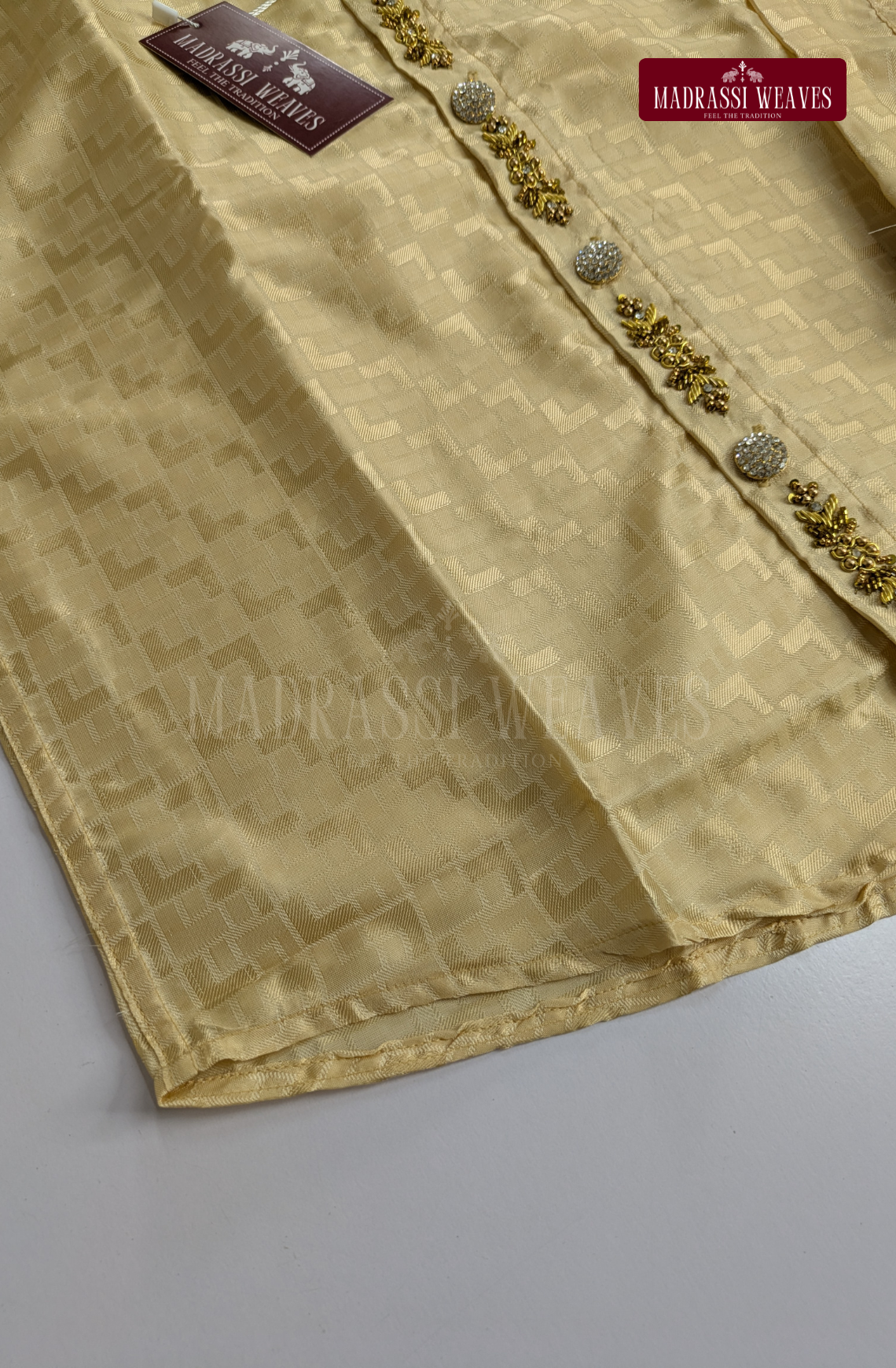Aari Work Men's Shirt Only (Hand Crafted) - (DESPATCH TIME 15 DAYS)- Beige