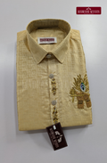 Aari Work Men's Shirt Only (Hand Crafted) - (DESPATCH TIME 15 DAYS)- Beige