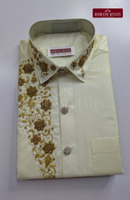 Aari Work Men's Shirt Only (Hand Crafted) - (DESPATCH TIME 15 DAYS)- OFF White