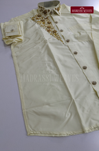Aari Work Men's Shirt Only (Hand Crafted) - (DESPATCH TIME 15 DAYS)- OFF White