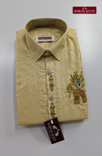 Luxury Aari Work Wedding Embossed Art Silk Dhoti Set (HandCrafted) -(DESPATCH TIME 15 DAYS)