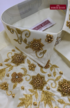 Aari Work Men's Shirt Only (Hand Crafted) - (DESPATCH TIME 15 DAYS)- OFF White