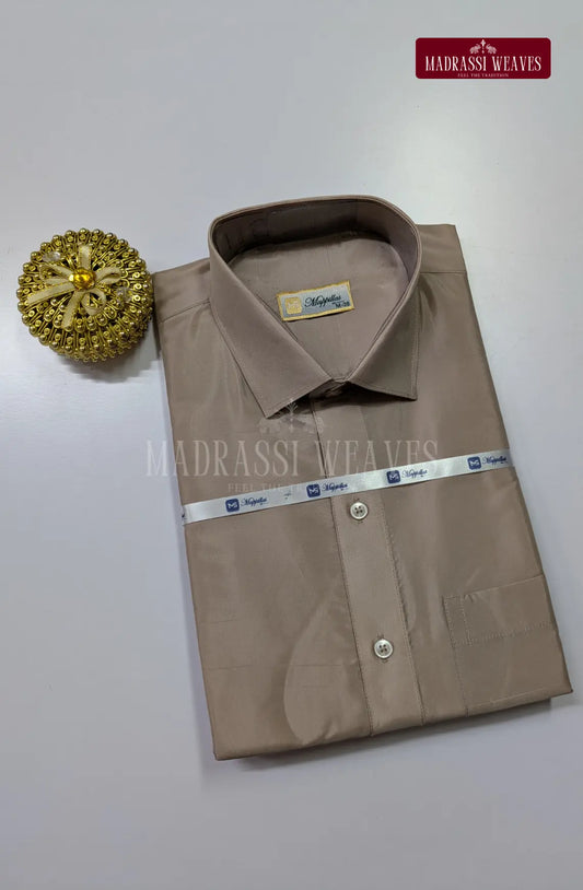Premium Japan Art Silk Shirt Only - Sandstone