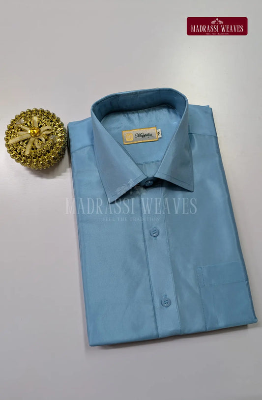 Premium Japan Art Silk Shirt Only - Sky Blue