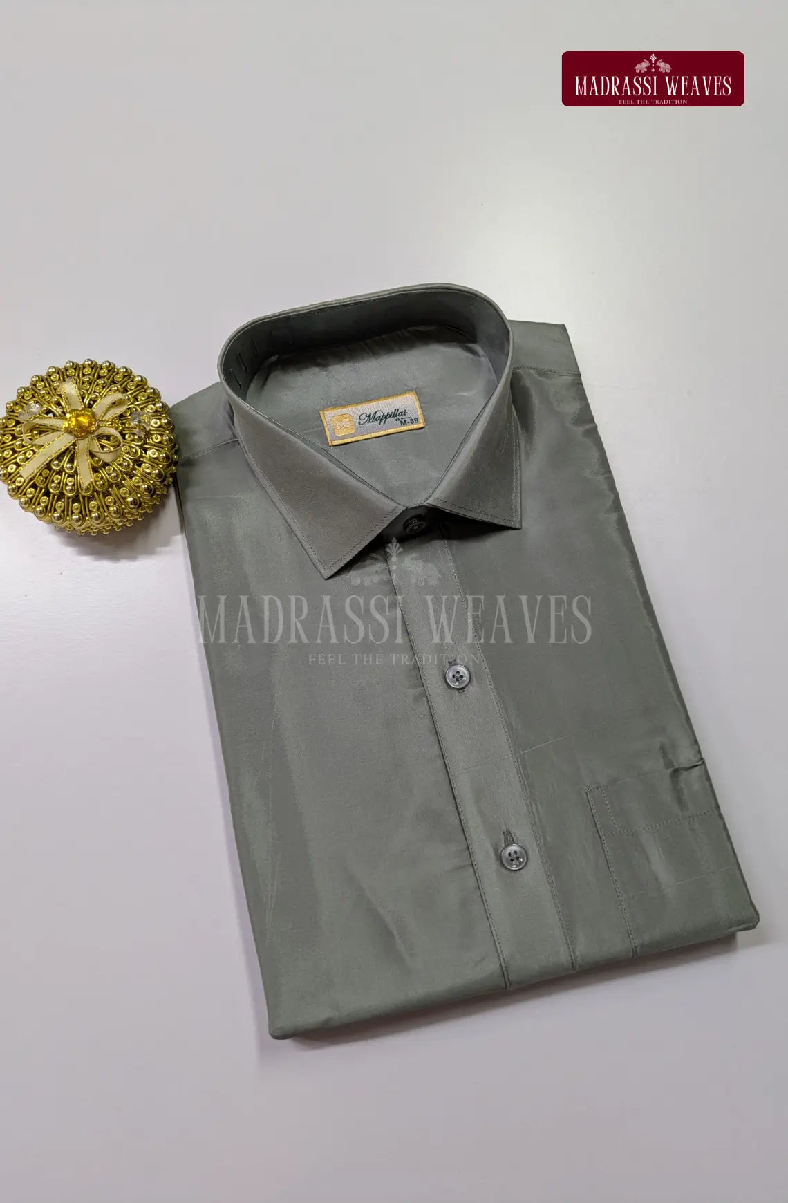 Premium Japan Art Silk Shirt Only - Steel Grey
