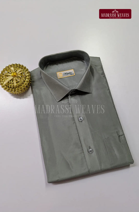 Premium Japan Art Silk Shirt Only - Steel Grey