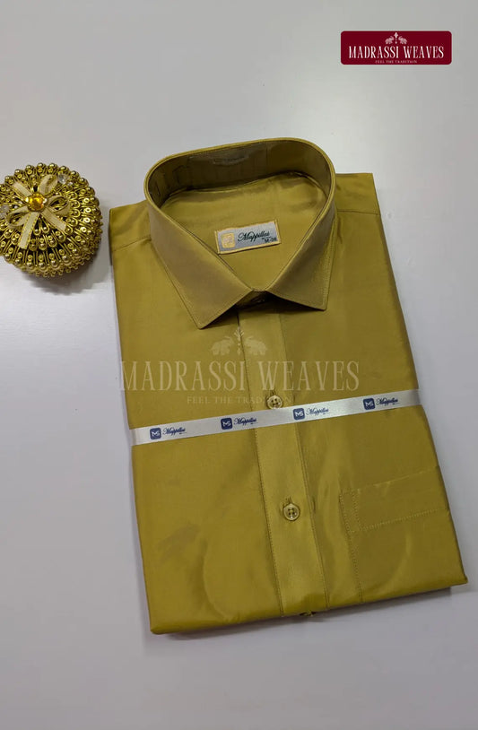 Premium Japan Art Silk Shirt Only - Zari Gold