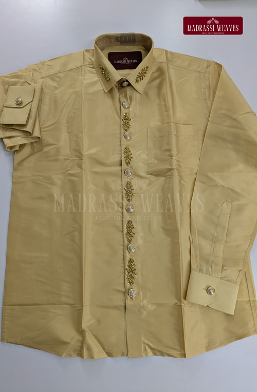 Aari Work Men's Shirt 4 (Hand Crafted) - (DESPATCH TIME 15 DAYS)