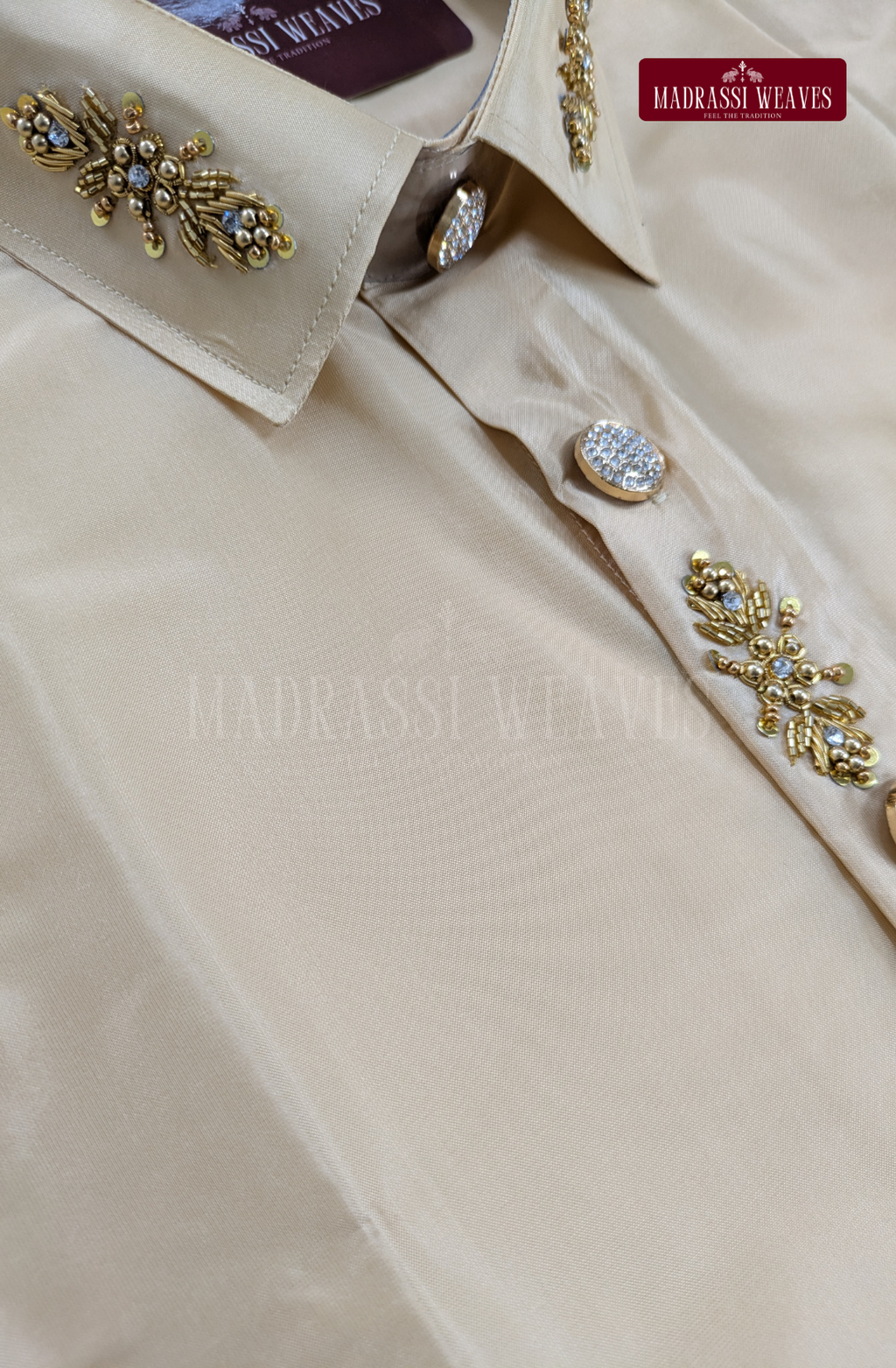 Aari Work Men's Shirt 4 (Hand Crafted) - (DESPATCH TIME 15 DAYS)