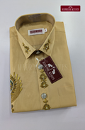 Aari Work Men's Shirt Only (Hand Crafted) - (DESPATCH TIME 15 DAYS)- Beige