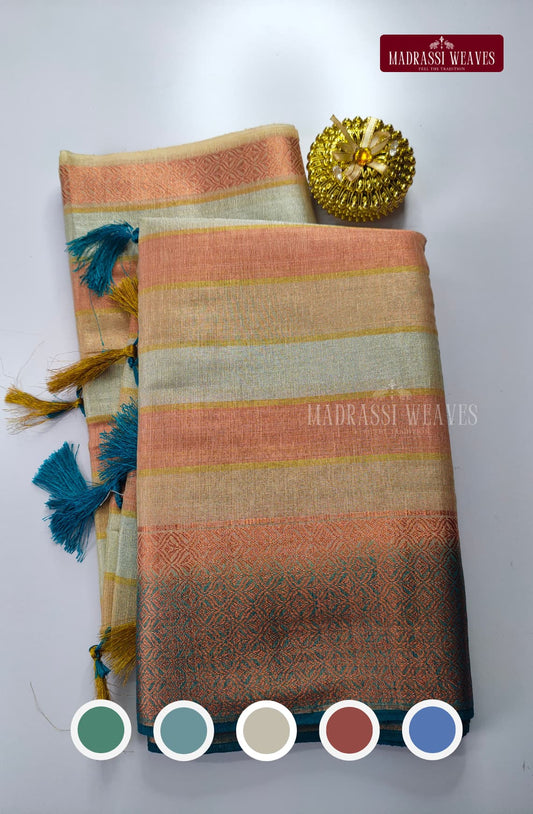 Soft Multi-Colour Khadhi Tissue Saree